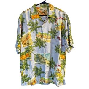 Tommy Bahama Green and Blue Casual Button Down Shirt